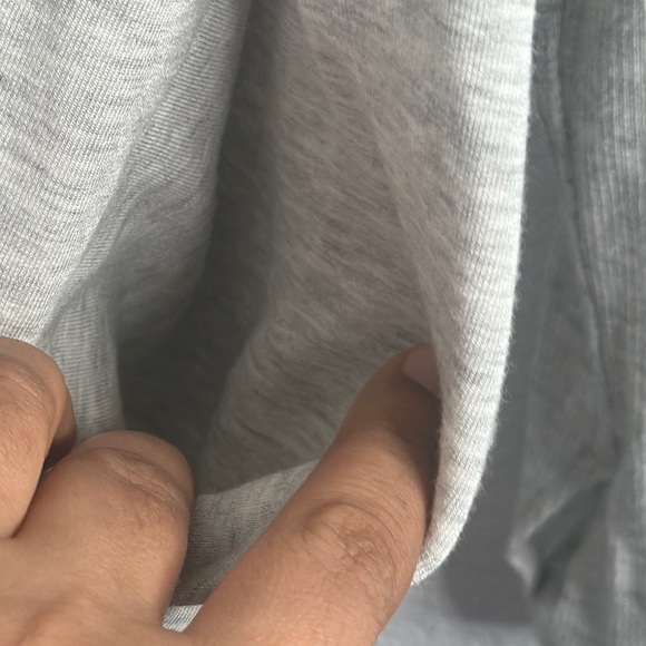 Athleta purana Gray wrap  hooded sweatshirt size L active wear yoga over size - Picture 9 of 10